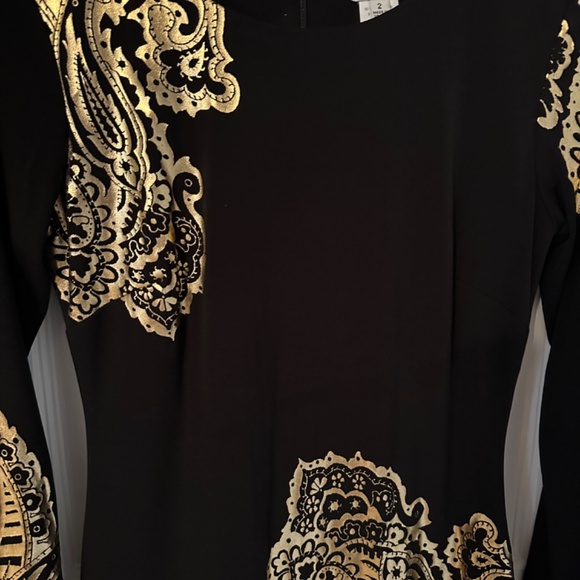 Cache Black and Gold Dress - Picture 2 of 3